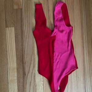 Woman’s body suit tank - Red and Pink